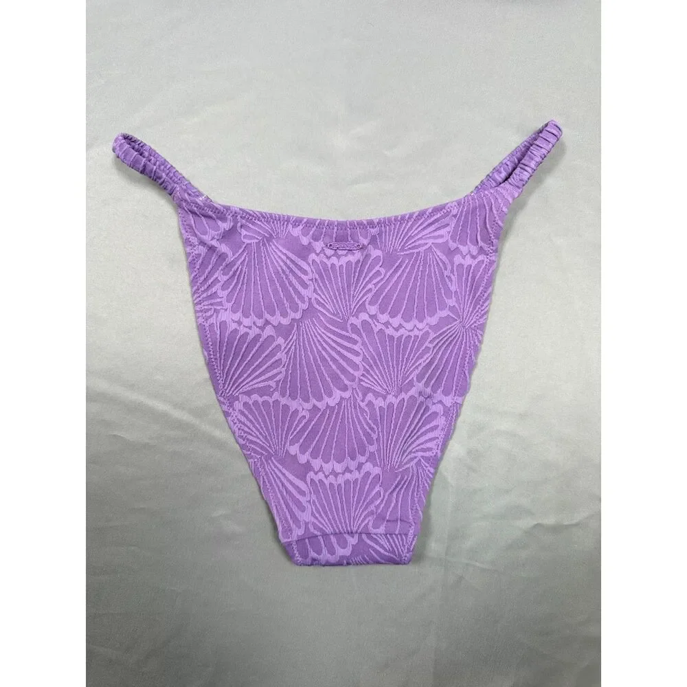 NWT PINK Victoria’s Secret Purple Seashell Textured Triangle Bikini Set Size S